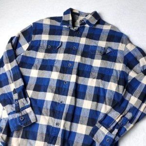 Jachs Plaid Thick Button Shirt Mens XL  Long Sleeve Blue Flannel